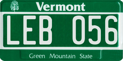 VT license plate LEB056