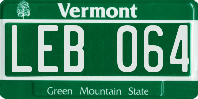 VT license plate LEB064