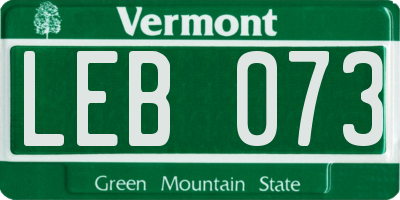 VT license plate LEB073