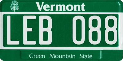 VT license plate LEB088