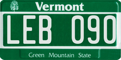 VT license plate LEB090