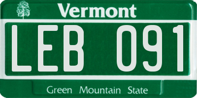VT license plate LEB091