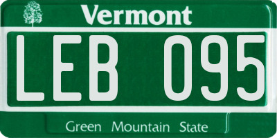VT license plate LEB095