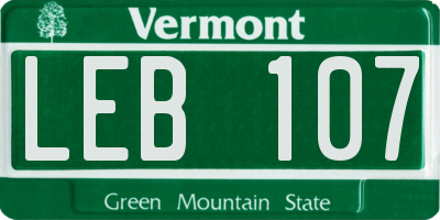 VT license plate LEB107