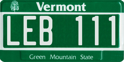 VT license plate LEB111