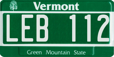 VT license plate LEB112
