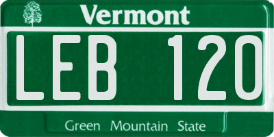 VT license plate LEB120