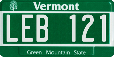 VT license plate LEB121
