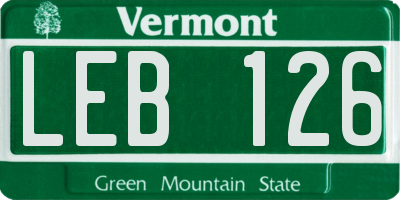 VT license plate LEB126