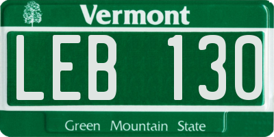 VT license plate LEB130