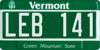 VT license plate LEB141