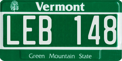 VT license plate LEB148