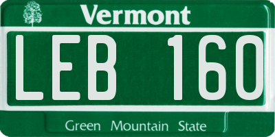 VT license plate LEB160