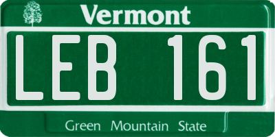 VT license plate LEB161