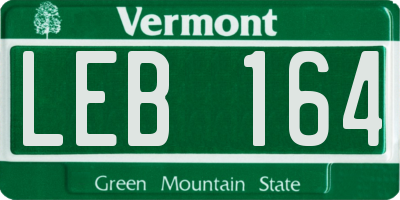 VT license plate LEB164