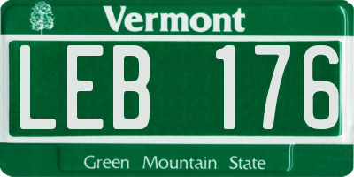 VT license plate LEB176
