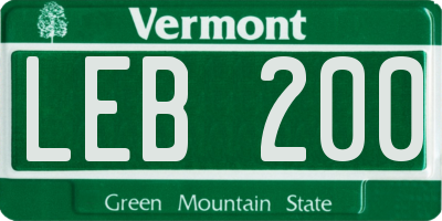 VT license plate LEB200