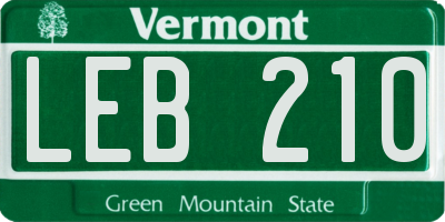 VT license plate LEB210