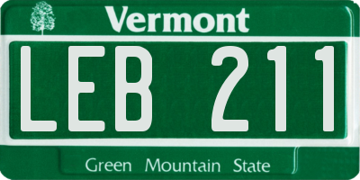 VT license plate LEB211