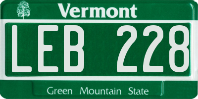 VT license plate LEB228