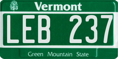 VT license plate LEB237