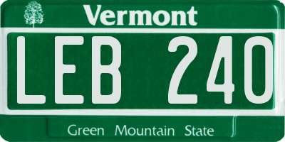 VT license plate LEB240