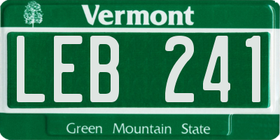 VT license plate LEB241