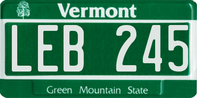 VT license plate LEB245