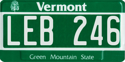VT license plate LEB246