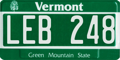 VT license plate LEB248