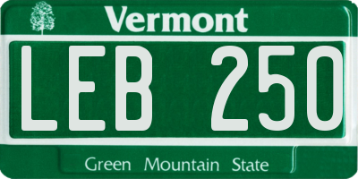 VT license plate LEB250