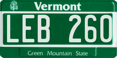 VT license plate LEB260