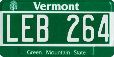 VT license plate LEB264