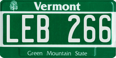 VT license plate LEB266