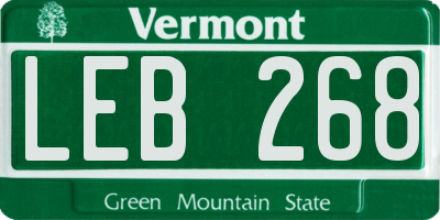 VT license plate LEB268