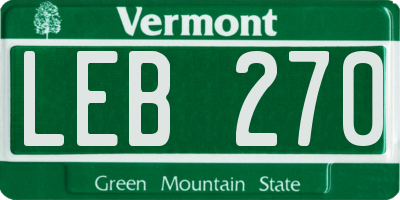 VT license plate LEB270