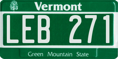 VT license plate LEB271