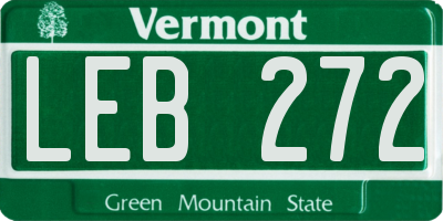 VT license plate LEB272