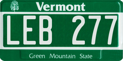 VT license plate LEB277