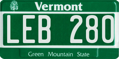 VT license plate LEB280