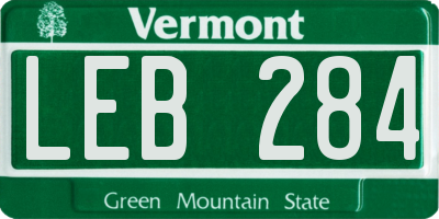 VT license plate LEB284