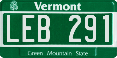 VT license plate LEB291