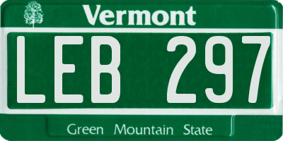 VT license plate LEB297