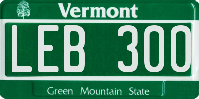 VT license plate LEB300