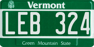 VT license plate LEB324