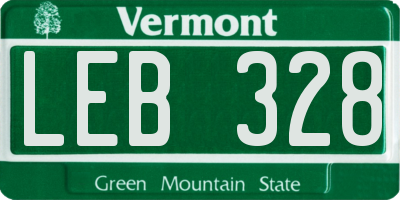 VT license plate LEB328