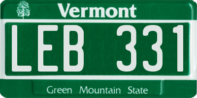 VT license plate LEB331