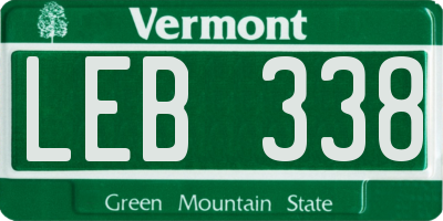 VT license plate LEB338