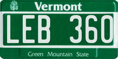 VT license plate LEB360