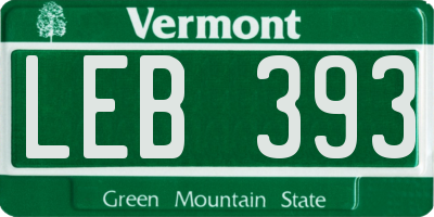 VT license plate LEB393